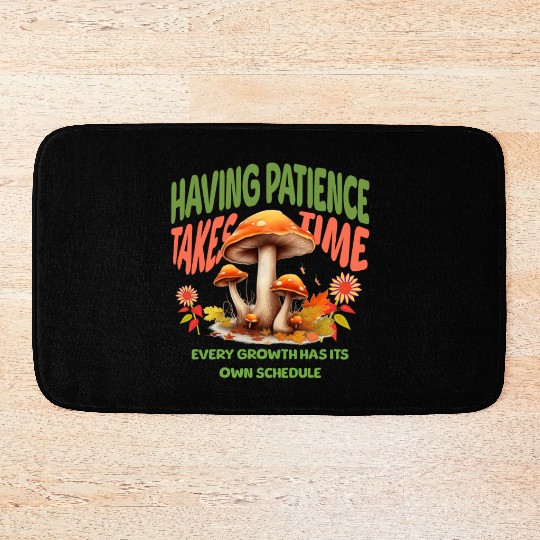 Autumn Mushrooms Growth Message Bath Mats
