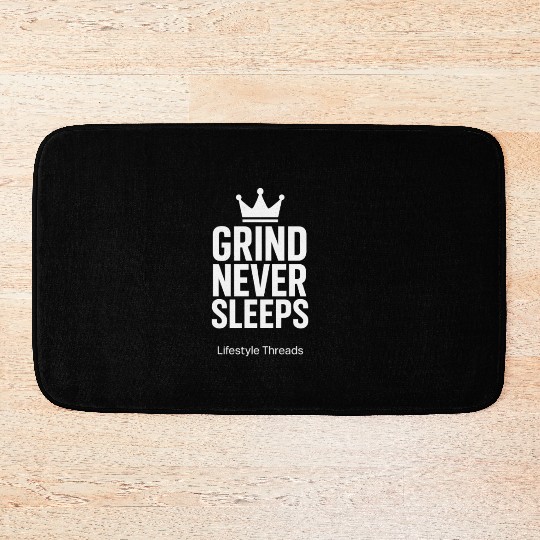 Motivational Quote Graphic with Crown Icon Bath Mats