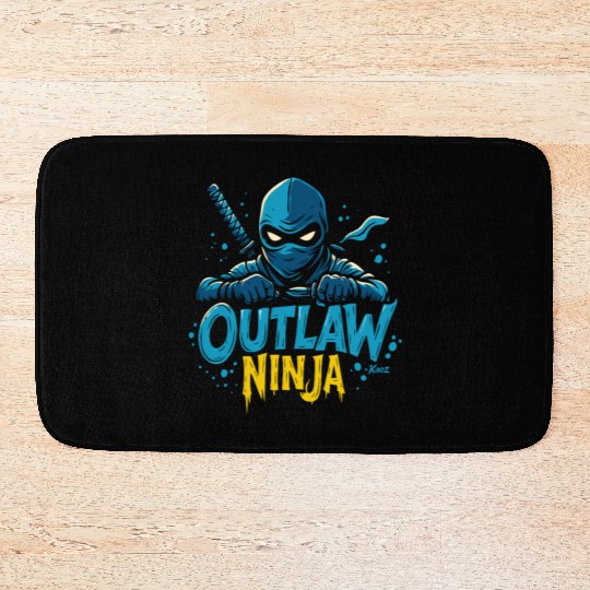Outlaw Ninja Cartoon Design Bath Mats