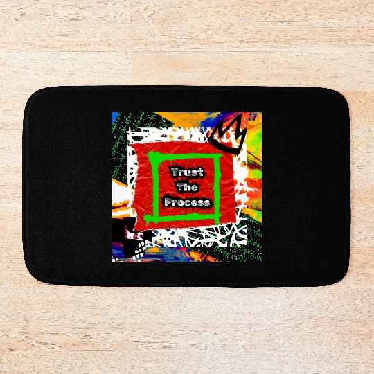 Trust The Process Graffiti Style | Green Version Bath Mats