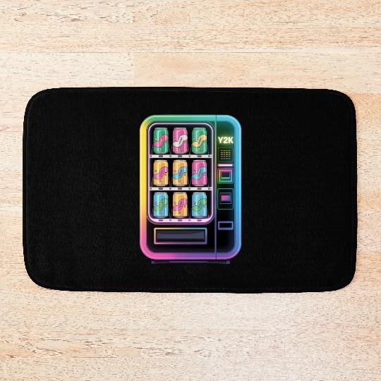 Y2K Cyber Vending Machine with Iridescent Drinks Bath Mats
