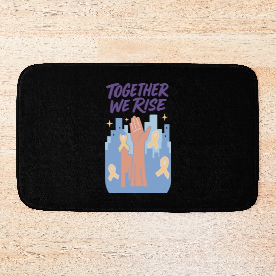 Together We Rise │ Childhood Cancer Awareness	 Bath Mats