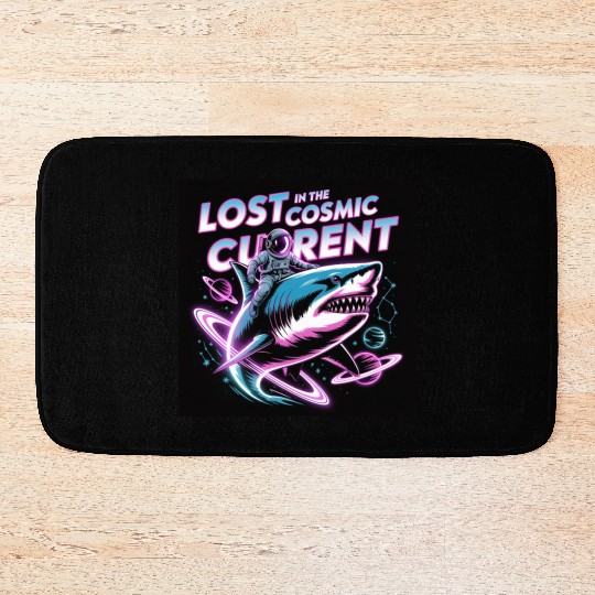 Lost in the Cosmic Shark Adventure Bath Mats