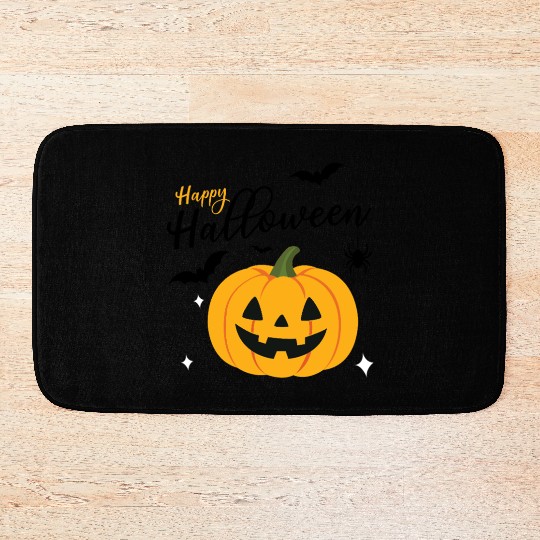 Pumpkin Jack O Lantern Halloween Design Bath Mats