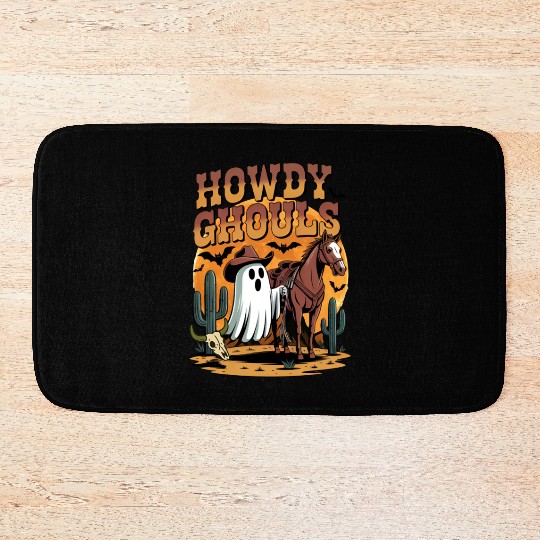 Howdy Ghouls Cowboy Ghost Halloween Bath Mats