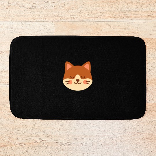 Minimal Cat Face – Cute Kitty Bath Mats