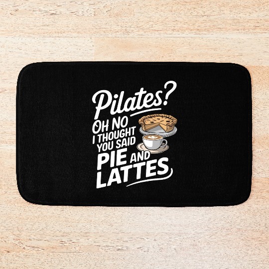 Pie and Latte Humor Design Bath Mats