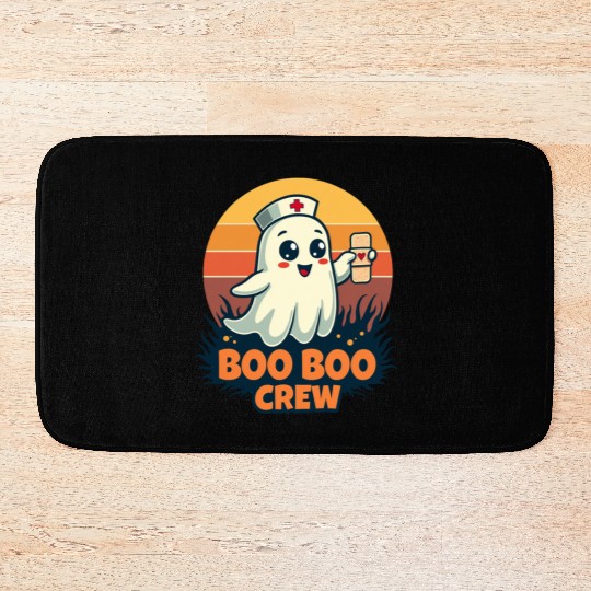 Halloween Boo Boo Crew Cute Ghost Nurse Doctor Bath Mats