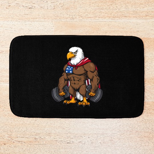 Patriotic Gym Eagle – Stars & Stripes Fitness Desi Bath Mats