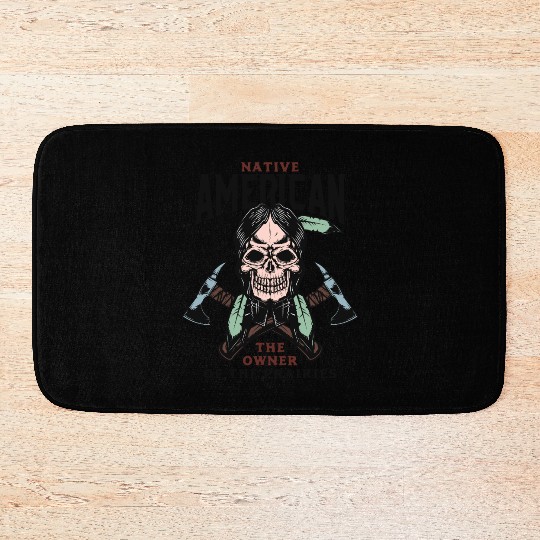 Native American Skull Warrior Design Bath Mats