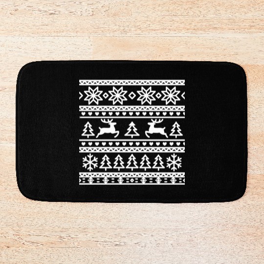 Festive Winter Wonderland Pattern Bath Mats