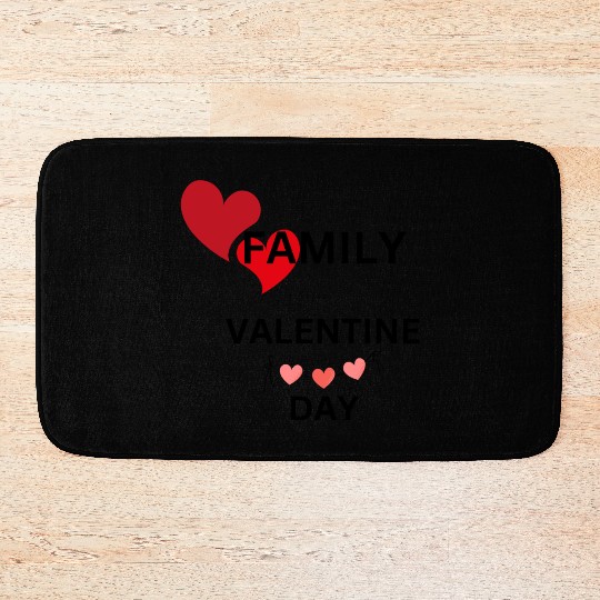 I Love My Family Valentines Day Design Bath Mats