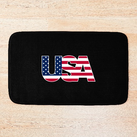 USA Flag Colors Logo Bath Mats