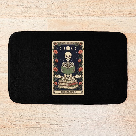 Celestial Skeleton Reading Tarot Bath Mats
