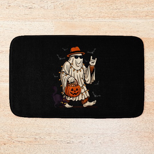 Funny Bigfoot Ghost Halloween Costume Sasquatch Bath Mats