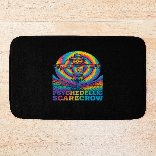 Psychedelic Scarecrow Trippy EDM Rave Festival Bath Mats