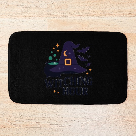 Witching Hour Night Scene Design Bath Mats