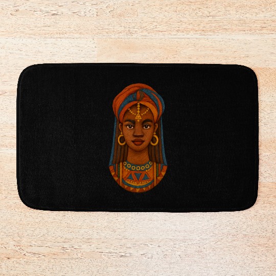 African Heritage Inspired Portrait Design Bath Mats