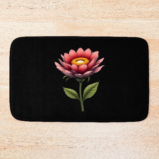 Elegant Pink Lotus Blossom Design Bath Mats