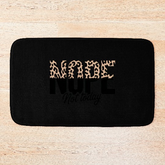 Leopard Print Motif with Bold Typography Bath Mats