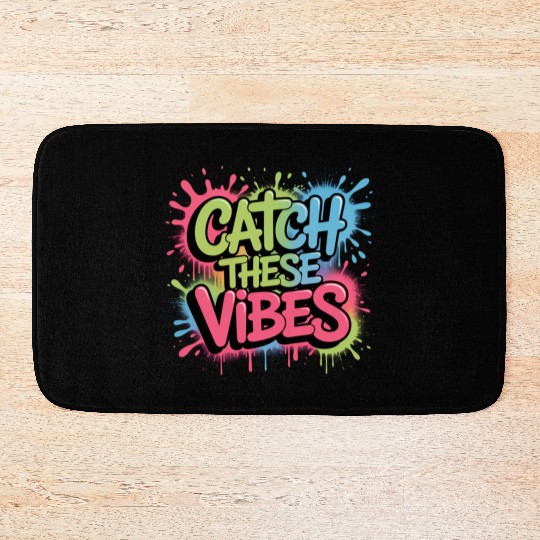 Catch These Vibes Graffiti Design Bath Mats