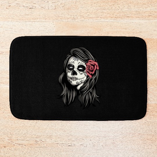 Santa Muerte Holy Woman Bath Mats