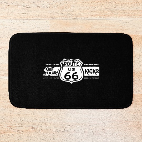 Get Your Kicks Route 66 Mechanics Work Classic Car Bath Mats