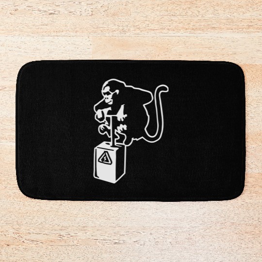 Banksy Detinator Monkey Outline Bath Mats