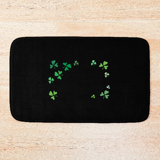 Dark green shamrocks, St Patrick's Bath Mats