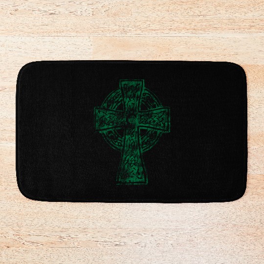 Classic Vintage Style Celtic Cross Crucifix Bath Mats