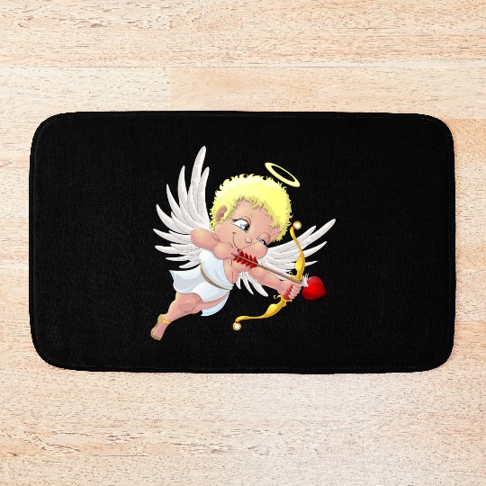 cupid with a halo Bath Mats