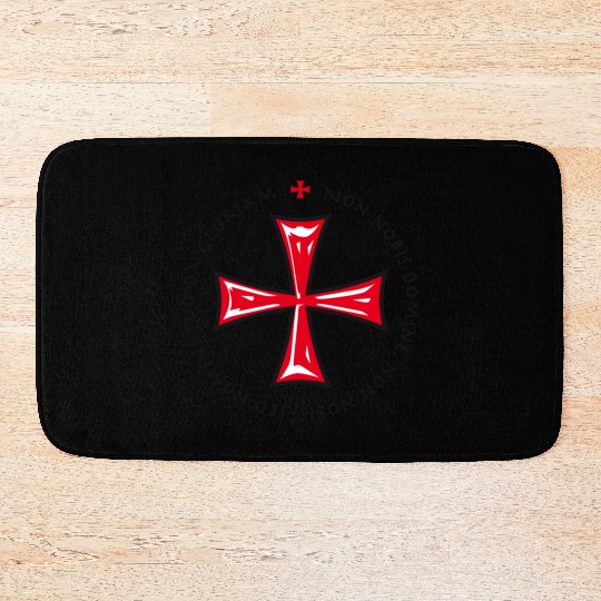 Cross Knights Templar Crusader non nobis domine Bath Mats