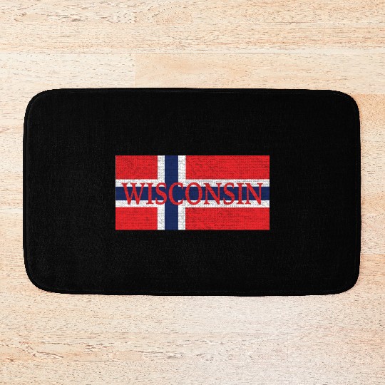 Wisconsin Norwegian Flag Bath Mats