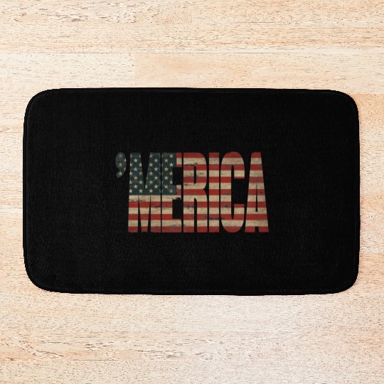 Vintage Distressed US Flag 'MERICA Bath Mats