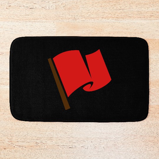 Waving Red Flag Bath Mats