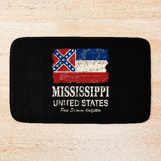 Mississippi Flag - Vintage Look Bath Mats