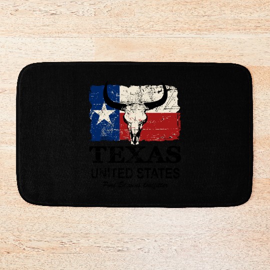 Texas Bull Flag - Vintage Look Bath Mats