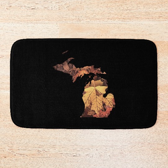 Michigan Autumn Fall Leaves Bath Mats