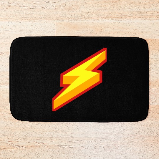 Lightning Bolt Design Bath Mats