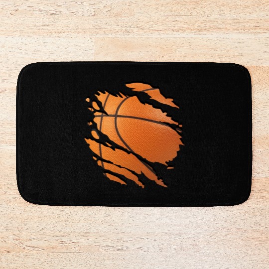 Torn Basketball Art Design Bath Mats