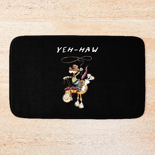 Yeh-Haw Cowboy - Pinto Horse - Western - Gift Bath Mats