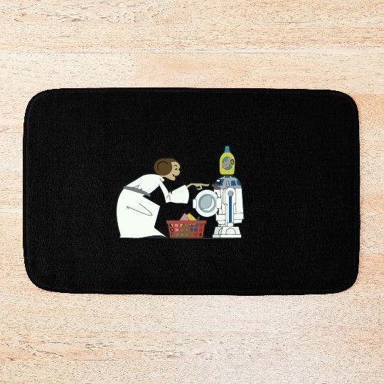 Funny Star Wars r2d2 and Leia comic Bath Mats