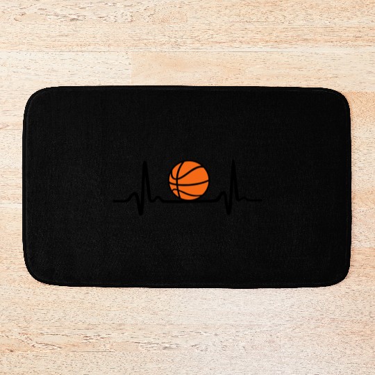 Basketball Heartbeat Bath Mats