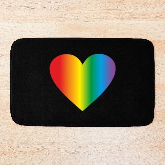 Lgbt rainbow heart, gay heart Bath Mats
