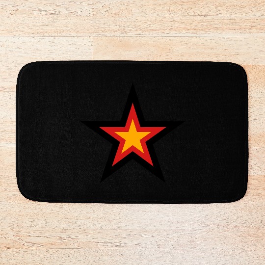 star 3 colors germany nation black red gold flag d Bath Mats