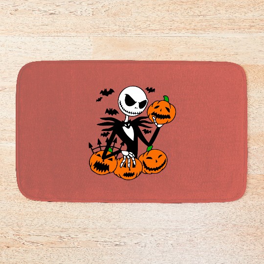 Jack Skellington Pumpkin Face Bath Mats, Halloween Disney Bath Mats