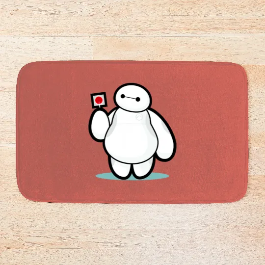 Disney Big Hero 6 Baymax With Lollipop Cute Shot Bath Mats