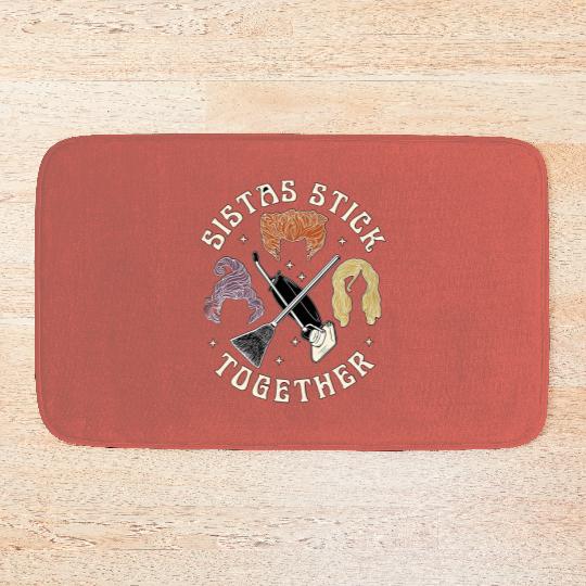 Disney Hocus Pocus Sistas Stick Together Bath Mats, Sanderson Sisters Halloween Bath Mats