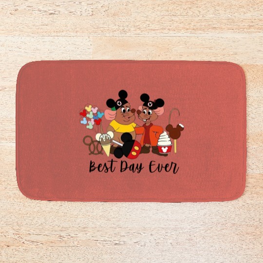 Best Day Ever Jaq and Gus Gus Bath Mats, Disney Trip Bath Mats, Disneyland Cinde Bath Mats, Disney Mice Bath Mats