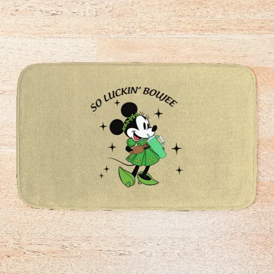 Minnie So Luckin Boujee Bath Mats, Lucky Minnie, Disney St Patricks Day